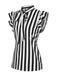 Black 1930s Striped Tie Collar Ruffle Sleeves Blouse, vintage top, retro blouse - perfect for women who love vintage and retro fashion