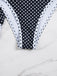 2PCS Black 1940s Polka Dot Halter Bikini Set & Cover-Up - vintage swimsuit, pin-up swimwear for vintage lovers