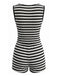 2PCS Black 1940s Striped Sleeveless Top & Hight Waist Shorts, vintage top, retro blouse - perfect for women who love vintage and retro fashion