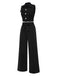 2PCS Black 1960s Lapel Sleeveless Vest & Pants: 1960s power dressing, reimagined