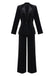 2PCS Black 1960s Velvet Sequin Blazer & Pants Set - vintage fashion, retro style, classic black