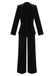 2PCS Black 1960s Velvet Sequin Blazer & Pants Set - vintage fashion, retro style, classic black
