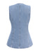 2PCS Blue 1940s Sleeveless Vest & Wide-Leg Denim Jeans — 1940s confidence tailored for her stride