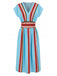 2PCS Blue 1940s Stripe V-Neck Top & Skirt - vintage skirt, retro style for vintage lovers