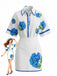 Blue 1960s Floral Patchwork Bag