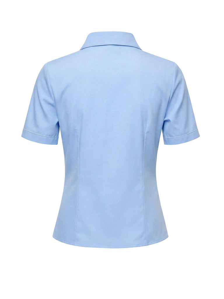 Light blue polo shirt on a white background