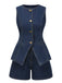 2PCS 1960s Solid Buttoned Denim | 1960s | vintage fashion, retro style