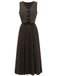 2PCS Brown 1940s Sleeveless Vest & Pleated Midi Skirt, vintage skirt, retro style - perfect for women who love vintage and retro fashion