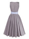Brown 1950s Floral Striped Vintage Dress 3