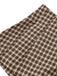 2PCS Brown 1960s Gingham Plaid Pleated Vest & Skirt - vintage skirt, retro style