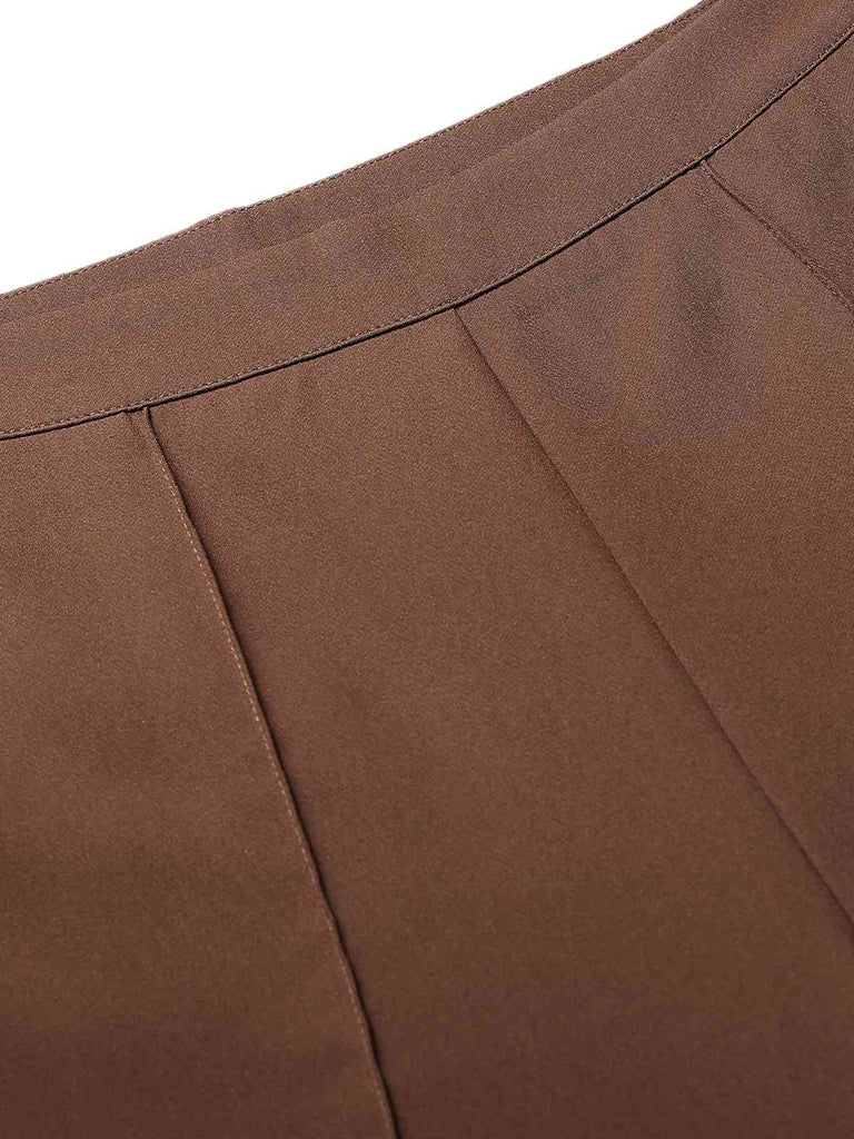 2PCS Brown 1960s Lace-up Blazer Coat & Pants Suit Set, vintage coat, retro outerwear - perfect for women who love vintage and retro fashion