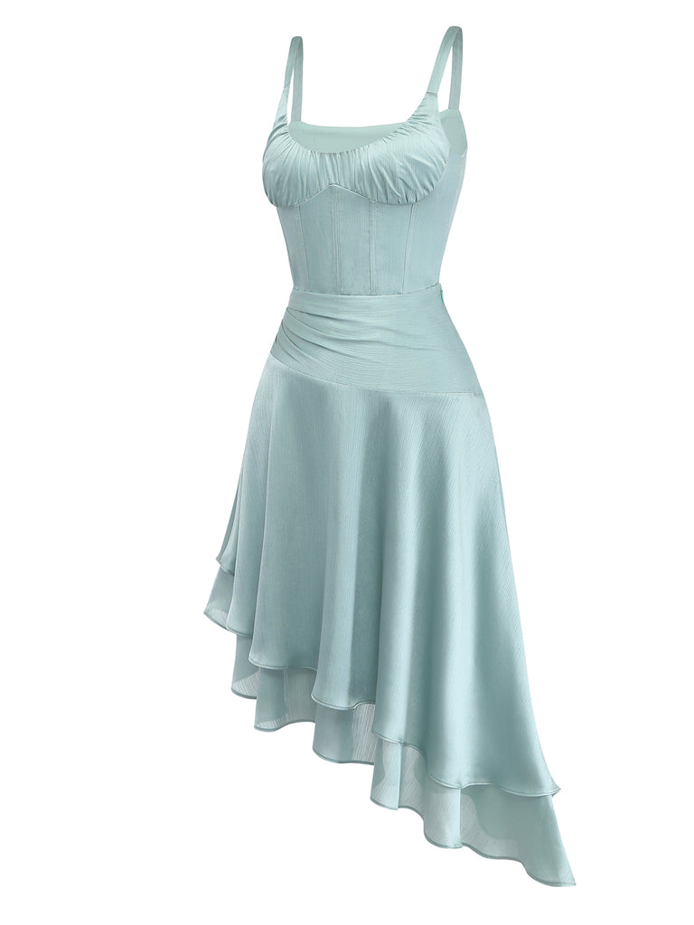 2PCS-Green-1960s-Ripple-Fishbone-Top-_-Asymmetrical-Skirt-Side-View