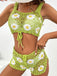 2PCS Green 1980s Daisy Knitted Top & Pants: a 1980s classic that whispers rather than shouts