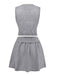 2PCS Grey 1960s Knitted V-Neck Top & Skirt - vintage skirt, retro style
