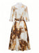 Khaki 1950s Print High Waist Skirt Set, vintage skirt, retro style - perfect for women who love vintage and retro fashion