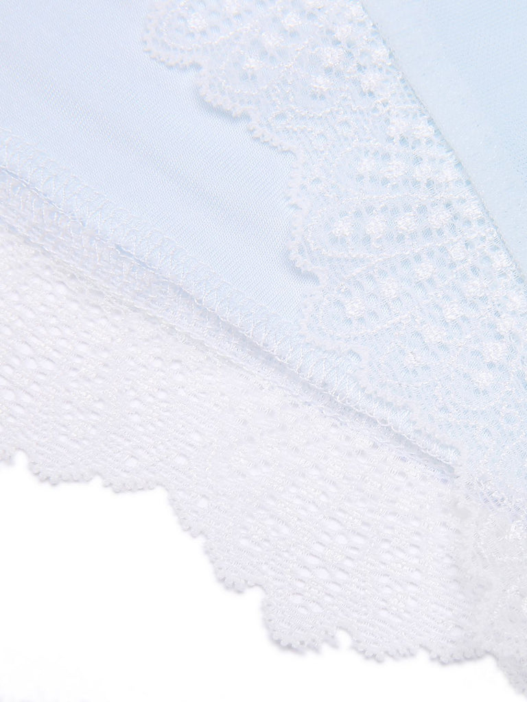 2PCS Light Blue 1940s Knot Lace Sleepwear, vintage fashion, retro style - perfect for women who love vintage and retro fashion