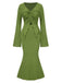 2PCS Olive Green 1930s V-Neck Top & Mermaid Skirt: a 1930s classic that whispers rather than shouts