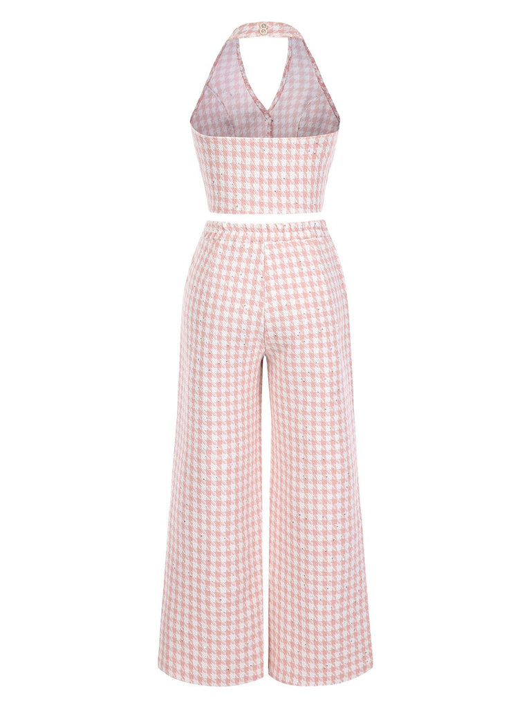 2PCS 1930s Houndstooth Halter Crop | 1930s | vintage blouse, retro top