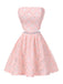 2PCS Pink 1950s 3D-Roses Lace-Up Bandeau Top & Skirt, vintage skirt, retro style - perfect for women who love vintage and retro fashion