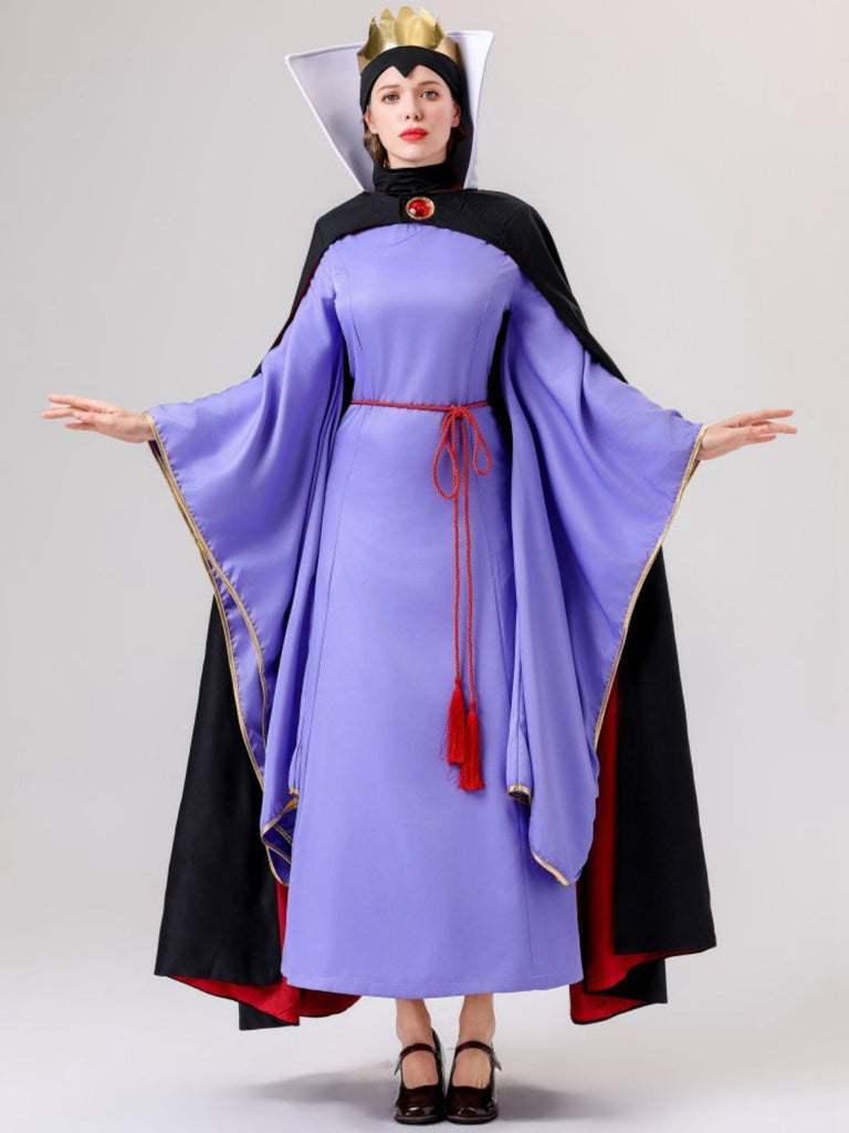The Evil Queen Snow White 2pcs Cosplay Costume Purple Dress & Long Cloak