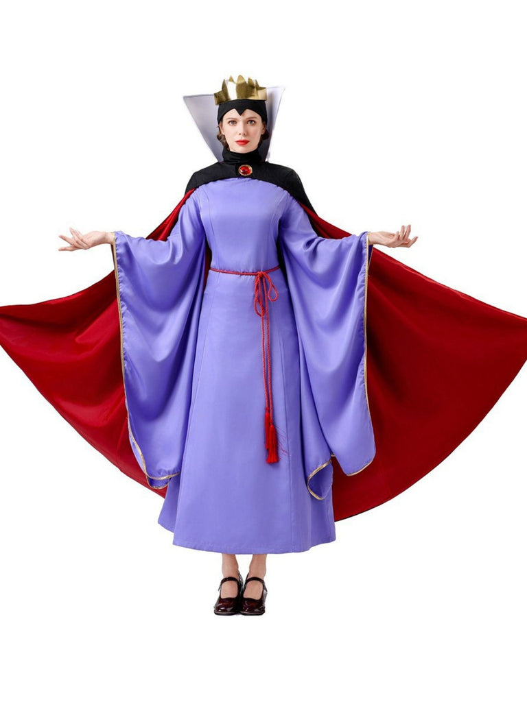 The Evil Queen Snow White 2pcs Cosplay Costume Purple Dress & Long Cloak