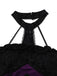 2PCS Purple 1980s Gothic Cross Witch Top & Skirt - vintage skirt, retro style
