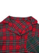 2PCS Red 1930s Christmas Plaid Pajama Set - vintage fashion, retro style, elegant red
