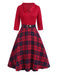 2PCS Red 1940s Lapel Top & Plaid Skirt: a 1940s classic that whispers rather than shouts