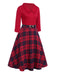This 2PCS Red 1940s Lapel Top & Plaid Skirt brings 1940s soul to her everyday