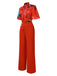 2PCS Red 1950s Abstract Prints Blouse & Solid Pants, vintage top, retro blouse - perfect for women who love vintage and retro fashion