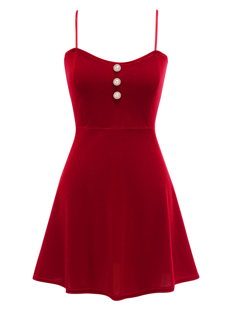 2PCS 1950s Velvet Straps Dress | 1950s | vintage dress, retro fashion