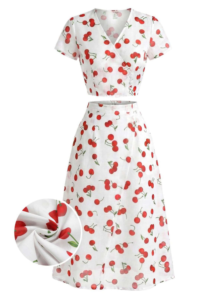Red 1960s Print 2PCS