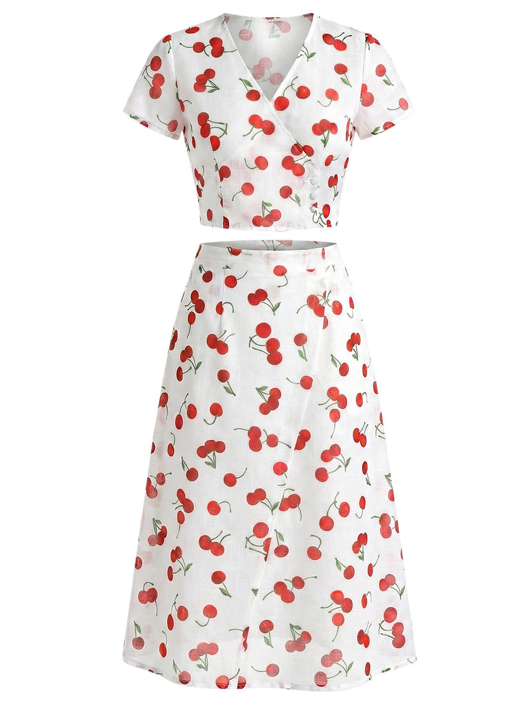 Red 1960s Print 2PCS