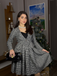2PCS Retro Plaid Blazer & Panel Skirt - vintage skirt, retro style