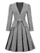 2PCS Retro Plaid Blazer & Panel Skirt: timeless style reimagined