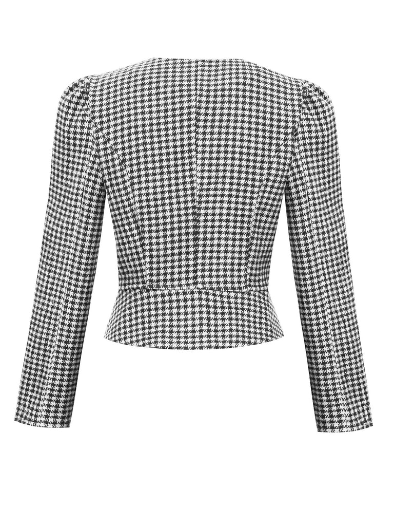 2PCS Retro Plaid Blazer & Panel Skirt — vintage elegance for the modern woman