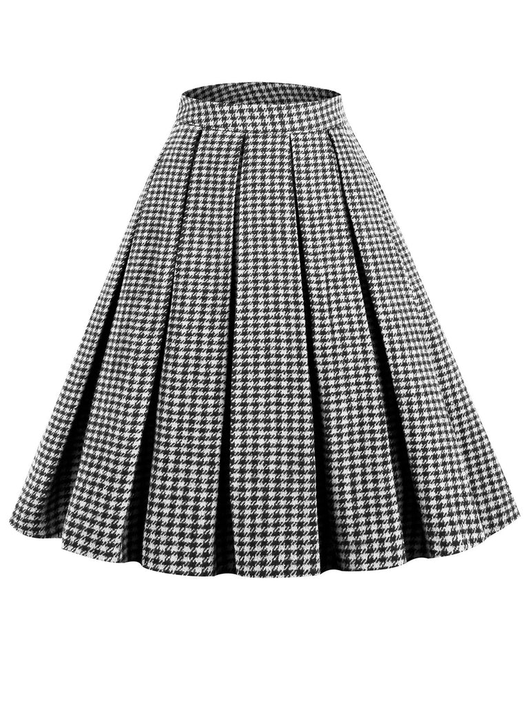 2PCS Retro Plaid Blazer & Panel Skirt: timeless style reimagined