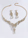 2PCS Rhinestone Necklace & Earrings Set - vintage fashion, retro style