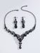 2PCS Rhinestone Necklace & Earrings Set - vintage fashion, retro style