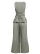 2PCS Solid 1940s Sleeveless Top & Wide-Leg Pants - vintage fashion, retro style
