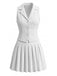 White 1930s Sleeveless V-Neck Skirt Set, vintage skirt, retro style - perfect for women who love vintage and retro fashion