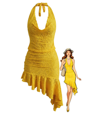 Yellow 1960s Bikini Set Swimsuit