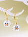 Christmas Rhinestone Snowflake Pearl Hat Snowman Stud Earrings