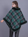 1950s Plaid Velvet Rex Rabbit Fur Shawl