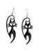 Black Halloween Cat Dangle Earrings