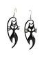 Black Halloween Cat Dangle Earrings