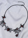 Vintage Gothic Spider & Web Alloy Necklace