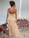 1960s One Shoulder Ruched Slit Satin Dress