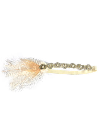 1920s Pearl Alloy Feather Hair Accessory
