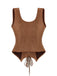 Brown 1950s Suede Lace-Up Corset Vest